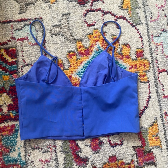ZARA Bustier Crop Top in Cobalt Blue - Picture 3 of 4